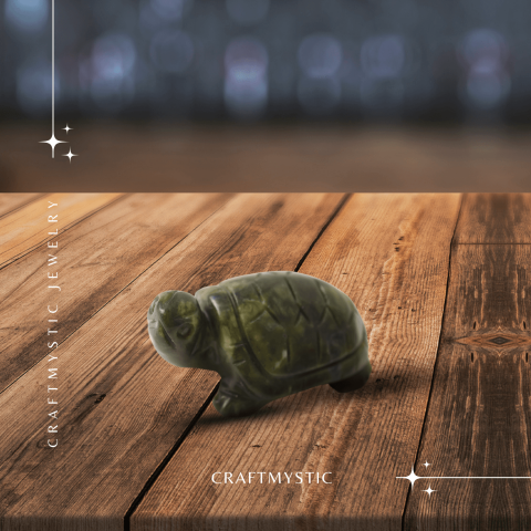 Paznica echilibrului – Testoasa din Jad Serpentin pentru Vitalitate si Liniste Interioara 8 cm lungime [5]