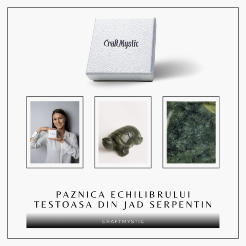 Paznica echilibrului – Testoasa din Jad Serpentin pentru Vitalitate si Liniste Interioara 8 cm lungime [7]