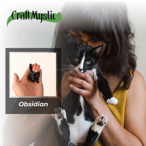 Figurina Pisica din Obsidian Negru – Protectie, Intuitie si Eleganta Mystica [6]