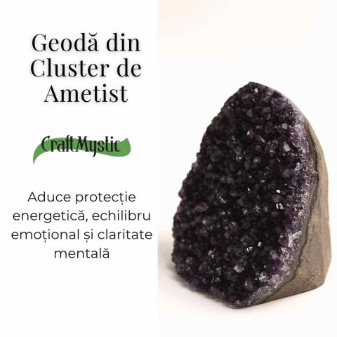 Geoda de ametist natural, taiata manual – Protectie si echilibru [25]