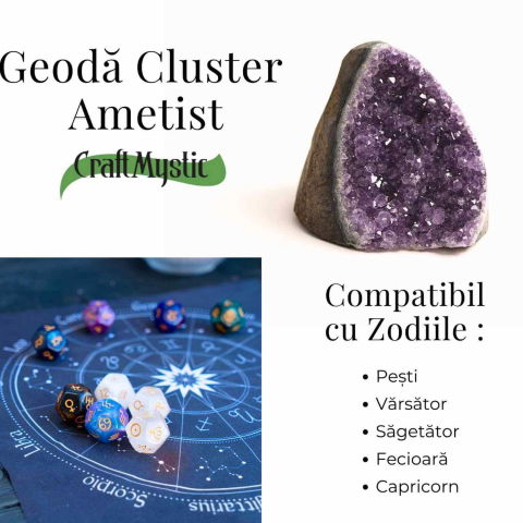 Geoda de ametist natural, taiata manual – Protectie si echilibru [8]