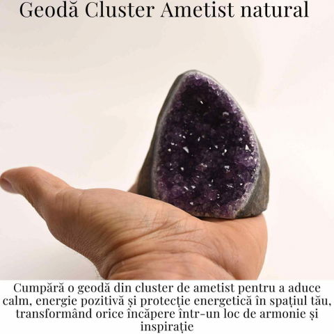 Geoda de ametist natural, taiata manual – Protectie si echilibru [23]