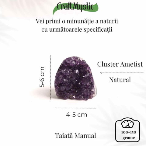 Cristale pentru Curățare și Încărcare Energetică - Geoda de ametist natural, taiata manual – Protectie si echilibru