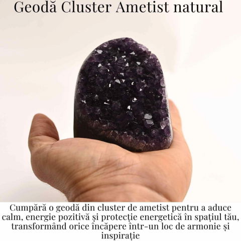 Geoda de ametist natural, taiata manual – Protectie si echilibru [24]
