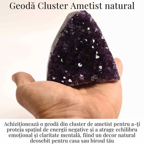 Geoda de ametist natural, taiata manual – Protectie si echilibru [20]