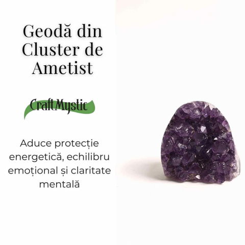 Geoda de ametist natural, taiata manual – Protectie si echilibru [28]