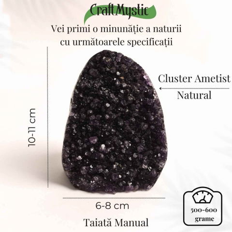 Geoda de ametist natural, taiata manual – Protectie si echilibru [31]