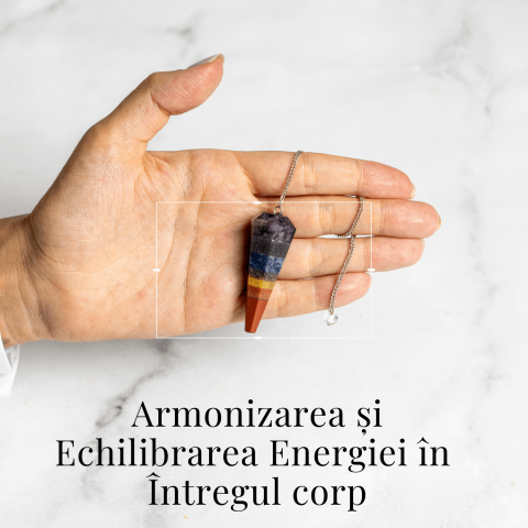 Pendul de Radiestezie cu Pietre 7 Chakre – Echilibru Energetic si Claritate [1]