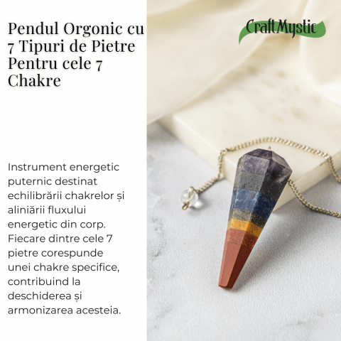 Pendul de Radiestezie cu Pietre 7 Chakre – Echilibru Energetic si Claritate [4]
