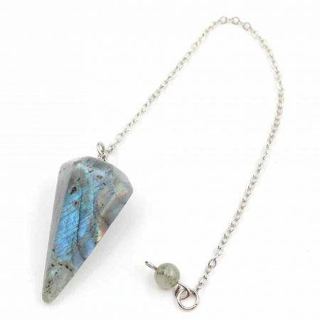 Pendul din Labradorit Natural cu Punct Hexagonal Instrument Precis pentru Reiki si Chakra [3]