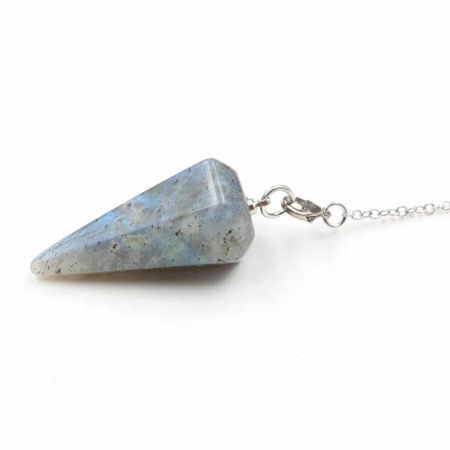 Pendul din Labradorit Natural cu Punct Hexagonal Instrument Precis pentru Reiki si Chakra [5]