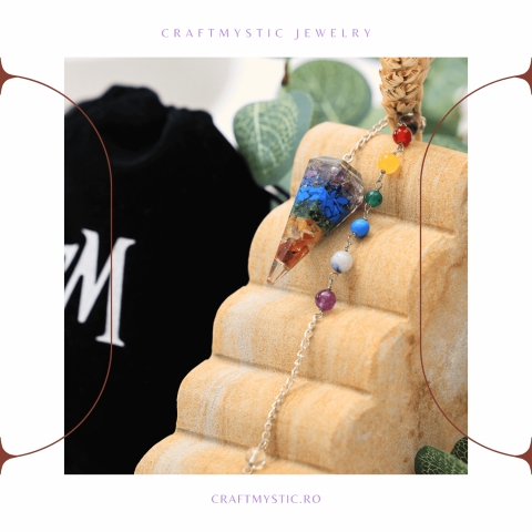 Pendul Orgonic cu 7 Margele Chakre pentru Vindecare Energetica [7]