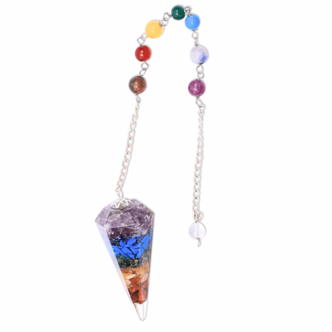 Pendul Orgonic cu 7 Margele Chakre pentru Vindecare Energetica