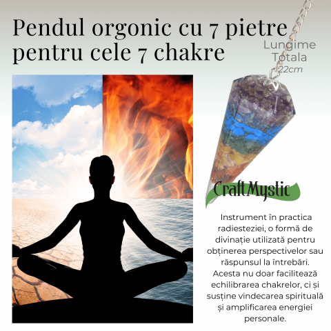Pendul Orgonic cu 7 Margele Chakre pentru Vindecare Energetica [3]
