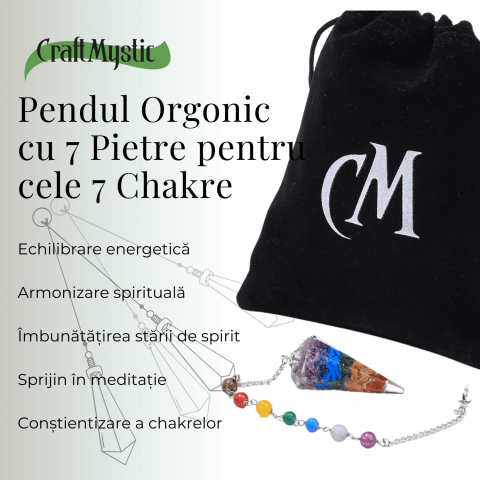 Pendul Orgonic cu 7 Margele Chakre pentru Vindecare Energetica [4]