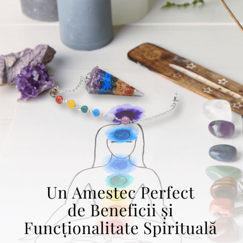 Pendul Orgonic cu 7 Margele Chakre pentru Vindecare Energetica [2]