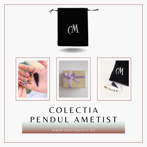 Pendul Radiestezie Ametist cu 7 Margele Chakre pentru Vindecare [3]