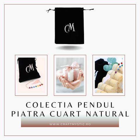 Pendul din Cuart Roz cu 7 Margele Chakre pentru Vindecare [5]