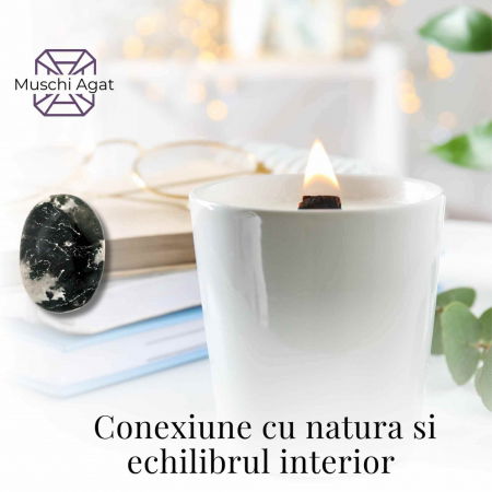 Piatra de Buzunar din Agat Muschi Natural - Promoveaza Echilibrul și Vindecarea Emoționala [4]