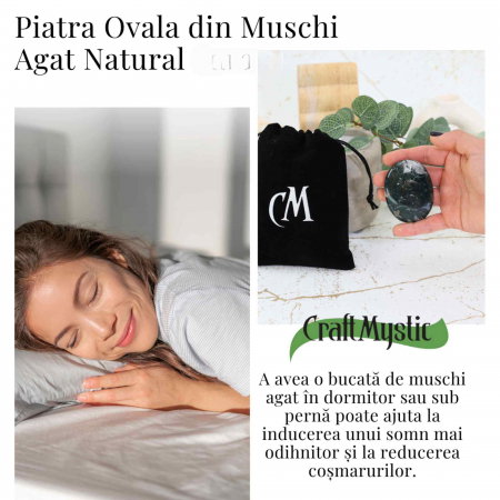 Piatra de Buzunar din Agat Muschi Natural - Promoveaza Echilibrul și Vindecarea Emoționala [5]