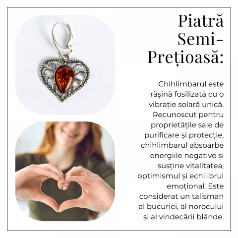 Bijuterie cu suflet – Cercei cu chihlimbar in montura romantica argint 925 [4]