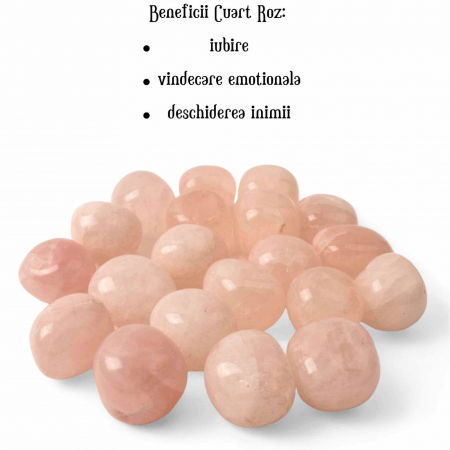 Piatra rulata din Cuart Roz Natural - Iubire si Vindecare, 2-3 cm [2]