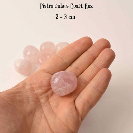 Piatra rulata din Cuart Roz Natural - Iubire si Vindecare, 2-3 cm [1]