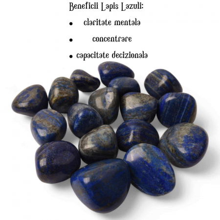 Piatra rulata din Lapis Lazuli Natural - Stimuleaza Creativitatea, 3-4 cm [1]