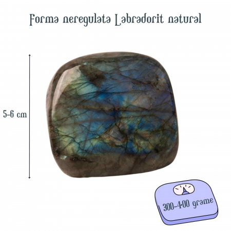 Piatra Labradorit Naturala in Forma Libera: Cristal Terapeutic si Decorativ cu Energie Vindecatoare (300-400g) [1]