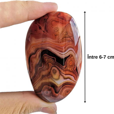 Set 2 pietre 6-7 cm semipretioase de Agat rosu natural slefuit -  Pentru regasirea echilibrului [1]