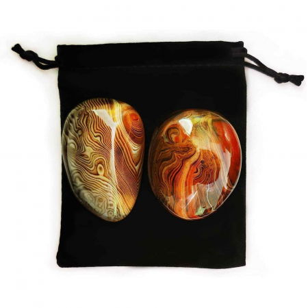 Set 2 pietre 6-7 cm semipretioase de Agat rosu natural slefuit -  Pentru regasirea echilibrului [2]