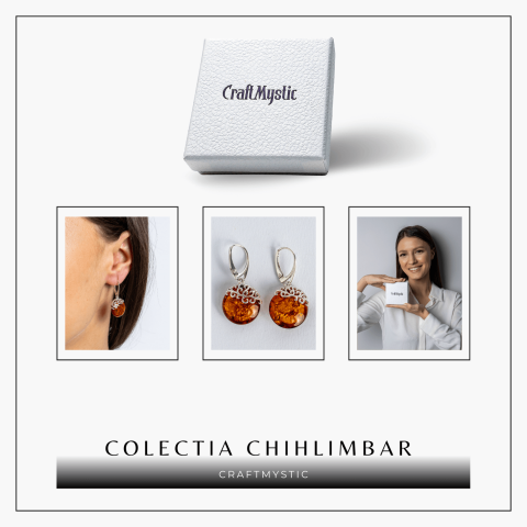 Piatra caldurii si linistii – Cercei handmade cu filigran si chihlimbar in montura argint 925 [7]