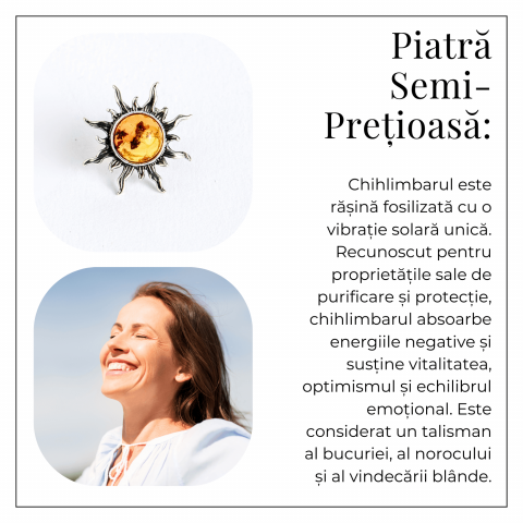 Cercei Soare din argint 925 cu chihlimbar – Lumina si bucurie in fiecare zi [4]