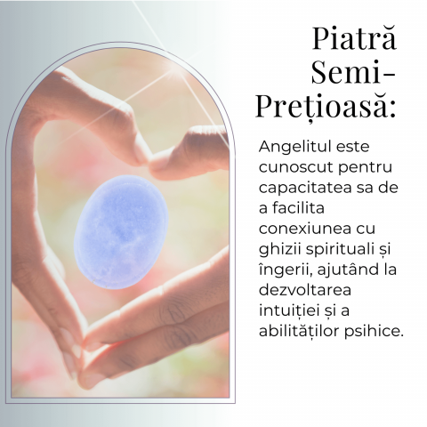 Piatra de Deget Terapeutica Angelit 4 cm - Liniste si Conectare Spirituala [5]