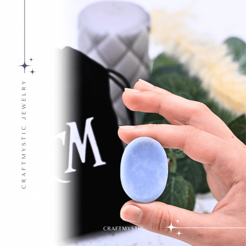 Piatra de Deget Terapeutica Angelit 4 cm - Liniste si Conectare Spirituala [2]