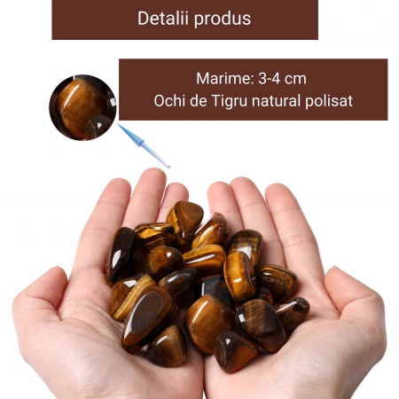 Pietra din Ochi de Tigru Rulat 3-4 cm Ideale pentru Reiki si Vindecare Energetica [3]