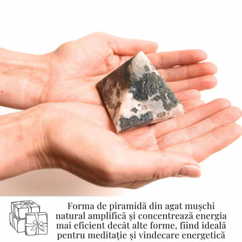 Piramida Moss Agate 55-60 mm - Echilibru Energetic si Vindecare Naturala [1]