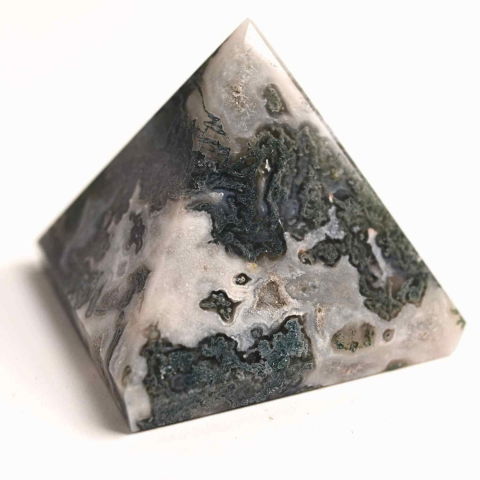 Piramide din Cristal și Orgonice - Piramida Moss Agate 55-60 mm - Echilibru Energetic si Vindecare Naturala