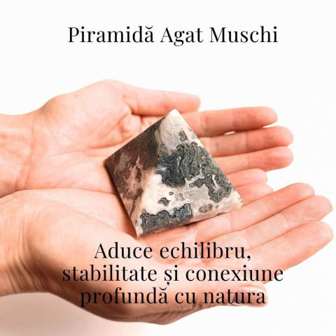 Piramida Moss Agate 55-60 mm - Echilibru Energetic si Vindecare Naturala [3]