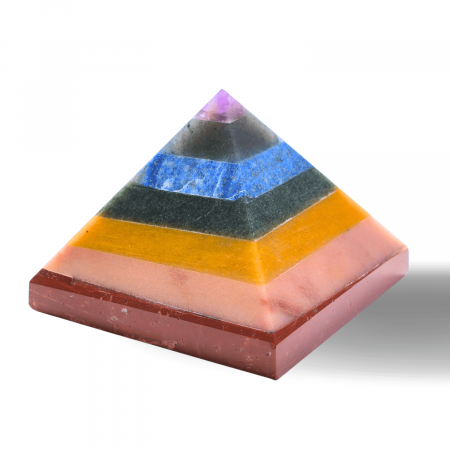 Piramida 80mm din Pietre Naturale Semipretioase pentru Cele 7 Chakre [6]