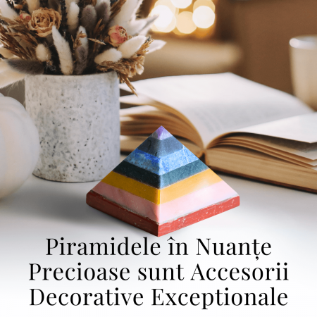 Piramida 80mm din Pietre Naturale Semipretioase pentru Cele 7 Chakre [3]