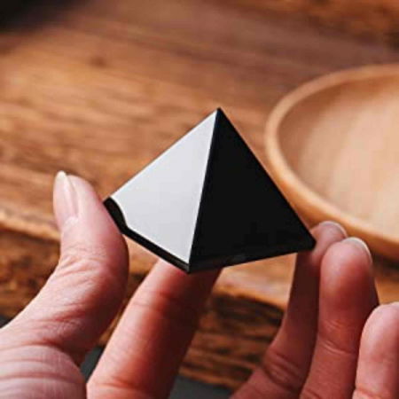 Piramida cristal negru obsidian din piatra semipretioasa naturala 4 cm – pentru protectie, integritate si energie pozitiva [8]