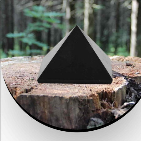 Generator de energie unic din cristal natural de Obsidian Negru in forma de piramida 8 cm [3]