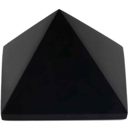 Generator de energie unic din cristal natural de Obsidian Negru in forma de piramida 8 cm [5]
