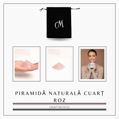 Piramida Cuart Roz Brut Lucrata Manual – Armonie si Vindecare [5]