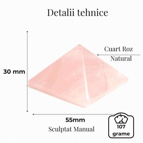 Piramida Cuart Roz Brut Lucrata Manual – Armonie si Vindecare [2]