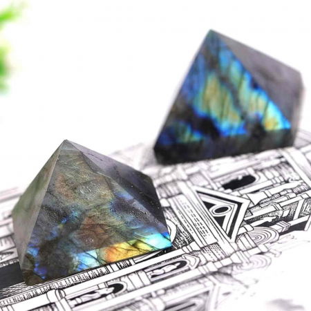 Piramida 6cm din Cristal din Labradorit - Ornament Mineral Specimen pentru Chakre [2]
