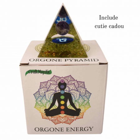 Piramida de Energie Orgonica cu Cristale de Vindecare specifice a Zodiilor pentru Relaxare, Meditatie si Ornament [2]