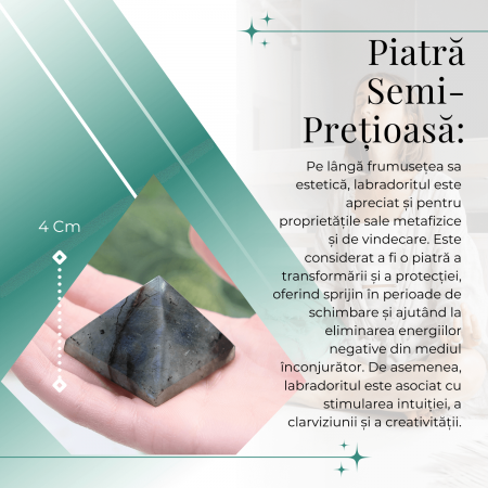 Piramida din Labradorit Sculptata Manual, 4 cm - Amplificator de Protectie si Intuitie [1]