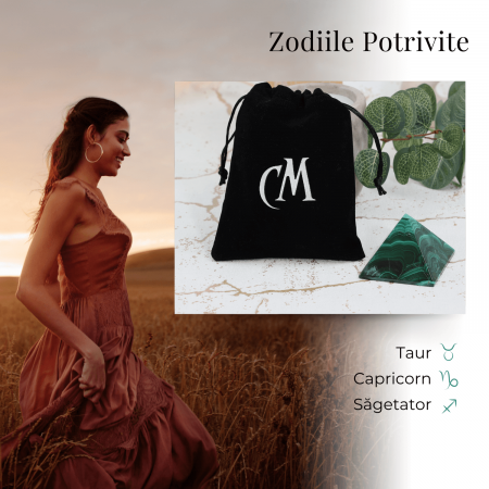 Piramida Malachit natural H 40-45 mm Latime 60 mm 210-230 gr - Sursa de Echilibru și Armonie [7]